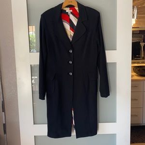 Cache Contour Black knee length blazer sz Large